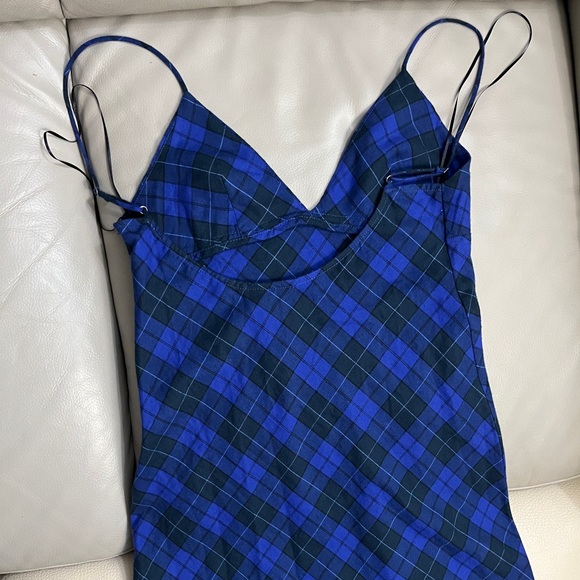 Zara Women’s V Neck Plaid Flannel Maxi Dress - Size S - Picture 8 of 11